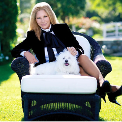 Barbra Streisand with her dog