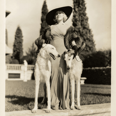 Mae West and her Borzois