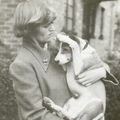 Mirrie Cardew and her Basenji