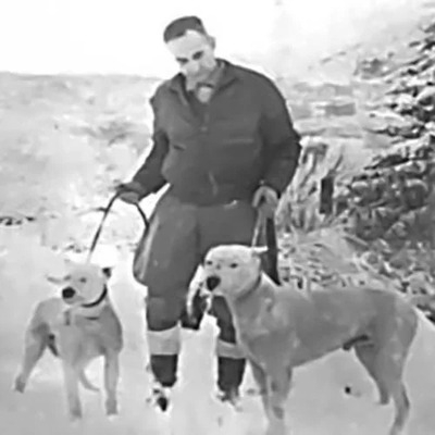 Nores Martinez with his Dogo Argentino