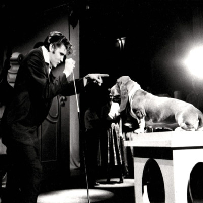 Elvis Presley with his Bloodhound