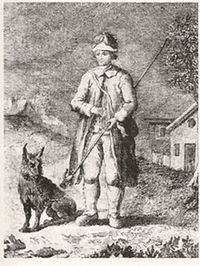 A woodcut of Berger Picard