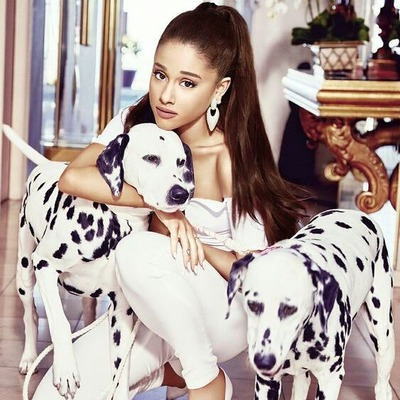 Ariana Grande with her Dalmatian